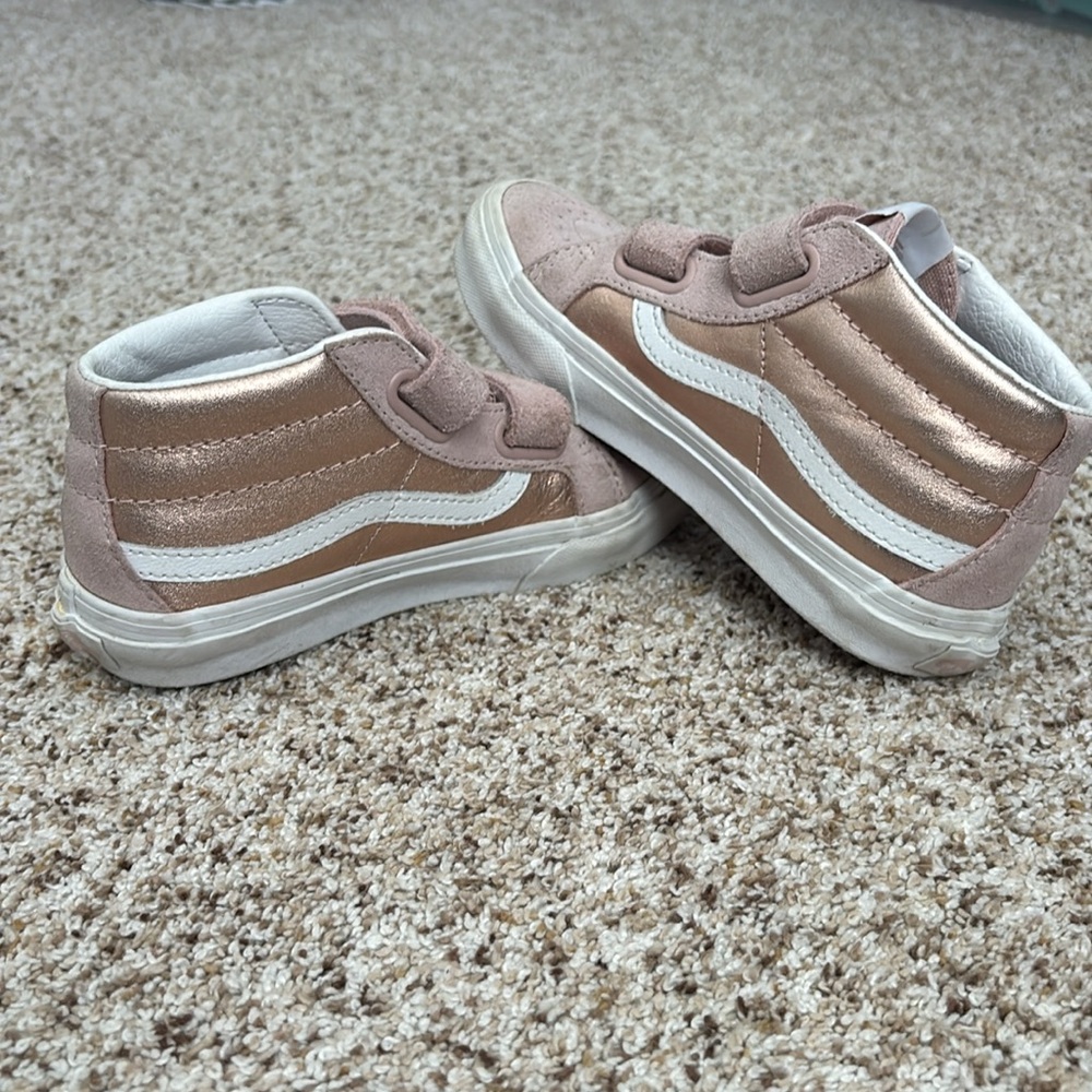 Kids Vans Rose Gold High-Top Sneakers